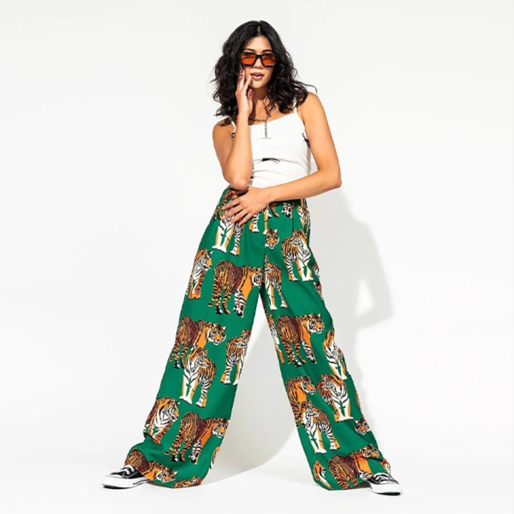 DRESSED IN LALA Tiger Tales Wide Leg Trousers - Size 3x